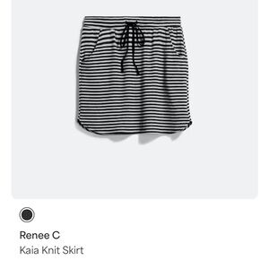 Renee C. Striped Black and White Mini Skirt